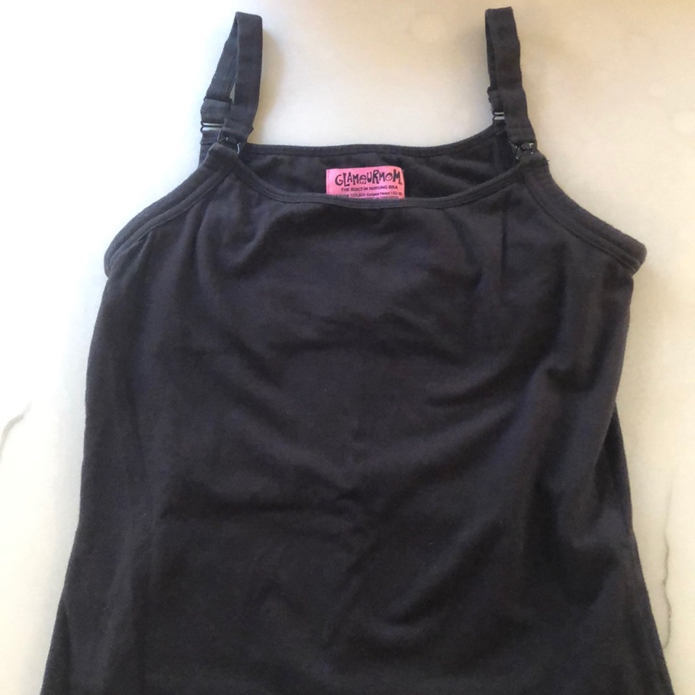 Black nursing tank w/inner “spanx-like” liner, S